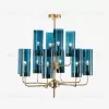 Люстра  Brass & Blue Glass Tube by Hans-Agne Jakobsson (12 плафонов, синий) LSR3498 - 2