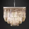 Подвесной дизайнерский светильник  1920S Odeon Clear Glass Fringe Square 3-Tier Chandelier by Restoration Hardware LSR5746 - 1