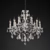 Подвесной дизайнерский светильник  19th C. Rococo Iron & Clear Crystal Round Chandelier 28