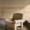 Кресло Cabana из бежевого шенилла с ножками в натуральной отделке 205467 - 2