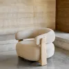 Granite Кресло из бежевого шенилла и массива ясеня в натуральной отделке 207779 - 4