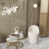 Пуф Loreen вращающийся букле белый УТ000039104 - 4