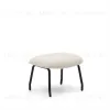 Belina Пуф для ног из белой ткани букле и стали с черной отделкой 178040 - 1
