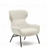 Belina Кресло из белой ткани букле и стали с черной отделкой 178032 - 4
