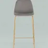 Стул барный Валенсия SN велюр серый золотые ножки 2 шт УТ000038305 - 3