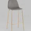 Стул барный Валенсия SN велюр серый золотые ножки 2 шт УТ000038305 - 1