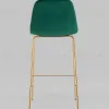 Стул барный Валенсия SN велюр зеленый золотые ножки 2 шт УТ000038301 - 4