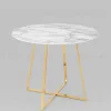 Стол обеденный Дакота 100*100 белый мрамор ножки золото УТ000036110 - 2
