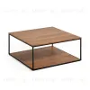 Yoana Журнальный столик из орехового шпона и черного металла 80 x 80 см 146307 - 1