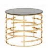 Журнальный столик Инфлюэнс 60*60 стекло smoke сталь золото УТ000036341 - 1