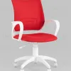 Кресло офисное TopChairs ST-BASIC-W красная ткань крестовина белый пластик УТ000036062 - 2
