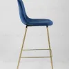Стул полубарный Валенсия велюр синий золотые ножки УТ000004426 - 2