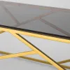 Журнальный стол 120*60 АРТ ДЕКО стекло smoke сталь золото УТ000001967 - 7