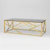 Журнальный стол 120*60 АРТ ДЕКО стекло smoke сталь золото УТ000001967 - 2