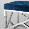 Банкетка-скамейка АРТ ДЕКО велюр синий сталь серебро УТ000001880 - 5