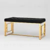 Банкетка-скамейка БРУКЛИН велюр черный сталь золото УТ000001486 - 2