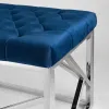 Банкетка-скамейка АРТ ДЕКО велюр синий сталь серебро УТ000001880 - 6