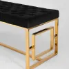 Банкетка-скамейка БРУКЛИН велюр черный сталь золото УТ000001486 - 5
