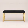 Банкетка-скамейка БРУКЛИН велюр черный сталь золото УТ000001486 - 3