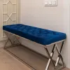 Банкетка ИНСИГНИЯ велюр синий сталь серебро УТ000001484 - 3