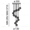 Каскадная люстра Maytoni MOD254PL-12BS MOD254PL-12BS - 12
