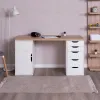 S01606 ИНГАР 2/5/ДВ стол письменный 140x75x55, дуб беленый/белый S01606 - 4