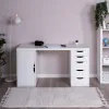 S01590 ИНГАР 2/5/ДВ стол письменный 140x75x55, белый S01590 - 4