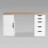 S01606 ИНГАР 2/5/ДВ стол письменный 140x75x55, дуб беленый/белый S01606 - 2