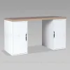 S01576 ИНГАР 2/ДВ/ДВ стол письменный 140x75x55, дуб беленый/белый S01576 - 1