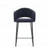 Полубарный стул Maina из синей ткани и стальными ножками с синей отделкой 65 209177 - 6