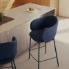 Полубарный стул Maina из синей ткани и стальными ножками с синей отделкой 65 209177 - 2
