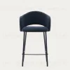Полубарный стул Maina из синей ткани и стальными ножками с синей отделкой 65 209177 - 15