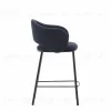 Полубарный стул Maina из синей ткани и стальными ножками с синей отделкой 65 209177 - 4