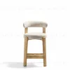 Полубарный стул Granite из бежевого шенилла и ясеня с натуральной отделкой 65 см 301967 - 9