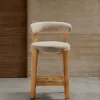 Полубарный стул Granite из бежевого шенилла и ясеня с натуральной отделкой 65 см 301967 - 2