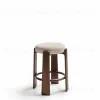 Granite Полубарный табурет из бежевого шенилла и массива ясеня в отделке орех 65 см 420253 - 8