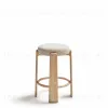 Granite Барный табурет из бежевого шенилла и массива ясеня в натуральной отделке 75 см 420269 - 10