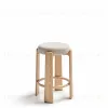 Granite Барный табурет из бежевого шенилла и массива ясеня в натуральной отделке 75 см 420269 - 9