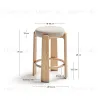 Granite Барный табурет из бежевого шенилла и массива ясеня в натуральной отделке 75 см 420269 - 11