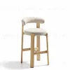 Барный стул Granite из бежевой синели и ясеня с натуральной отделкой 75 см 301971 - 1