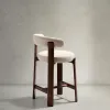 Полубарный стул Granite из бежевого шенилла и ясеня с отделкой орех 65 см 301957 - 10