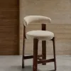 Полубарный стул Granite из бежевого шенилла и ясеня с отделкой орех 65 см 301957 - 2