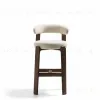 Барный стул Granite из бежевого шенилла и ясеня с отделкой орех 75 см 301963 - 9