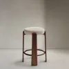 Granite Барный табурет из бежевого шенилла и массива ясеня в отделке орех 75 см 420263 - 8