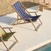 Vilara Складной шезлонг для улицы в полоску синего и бежевого цвета 262379 - 2