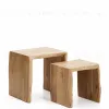 Комплект из 2-х столиков Lomiri из массива акации с выбеленной отделкой 50 x 42 см/34 x 42  419813 - 6