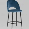 Стул полубарный Меган SN велюр пыльно-синий УТ000042229 - 2