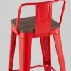 Стул барный TOLIX со спинкой красный глянцевый + темное дерево KD УТ000042113 - 7