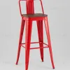 Стул барный TOLIX со спинкой красный глянцевый + темное дерево KD УТ000042113 - 2