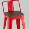 Стул барный TOLIX со спинкой красный глянцевый + темное дерево KD УТ000042113 - 8